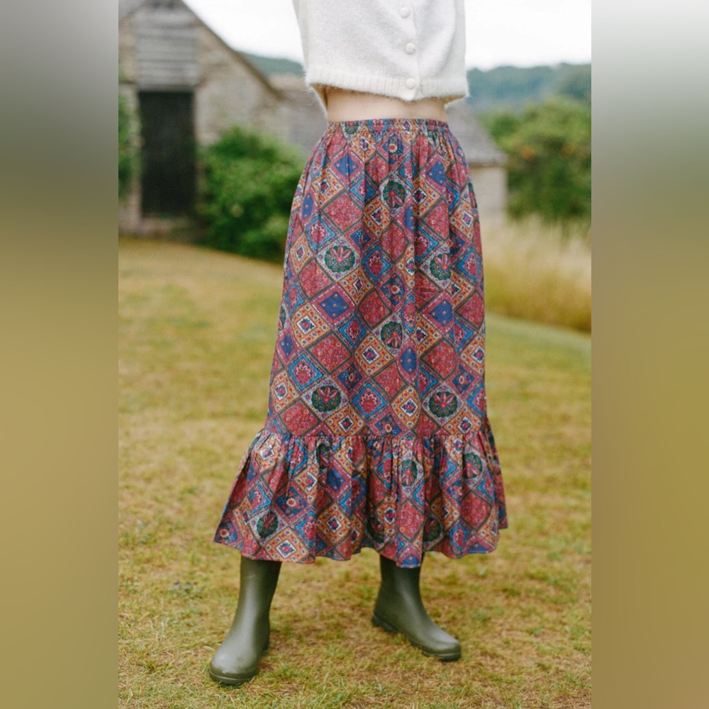 NWT Christy Dawn Mariana Skirt in Ruby Patchwork size Small